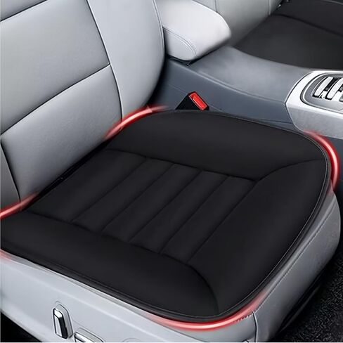 MYFAMIREA Car Seat Cushion Pad 1.2" Thick Comfort Seat Protector for Car Driver Seat Office Chair Home Use Memory Foam Seat Cushion with Non Slip Bottom, 20'' x 18.5'', Black in Saudi Arabia