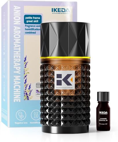 معطر هواء السيارة الذكية | ناشر رائحة السيارة بالأيونات السالبة | معطر هواء السيارة مع 3 أوضاع قابلة للتحويل | موزع روائح السيارة يتم إيقاف تشغيله تلقائيًا عند عدم وجود ماء | موزع زجاج السيارة، من إيكيدا (أسود) in Kuwait