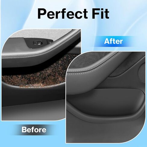 Door Pocket Liner for New 2025 2026 Model Y Juniper Side Door Storage Pocket Organizer Box 4PCS Full-Cover Waterproof & Anti-Scratch TPE Inserts, Interior Accessories for Refresh Model Y Juniper in Kuwait