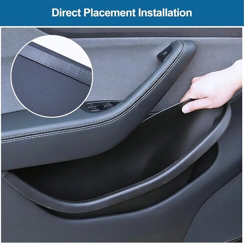 Door Pocket Liner for New 2025 2026 Model Y Juniper Side Door Storage Pocket Organizer Box 4PCS Full-Cover Waterproof & Anti-Scratch TPE Inserts, Interior Accessories for Refresh Model Y Juniper in Kuwait