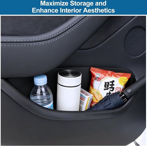 Door Pocket Liner for New 2025 2026 Model Y Juniper Side Door Storage Pocket Organizer Box 4PCS Full-Cover Waterproof & Anti-Scratch TPE Inserts, Interior Accessories for Refresh Model Y Juniper in Kuwait