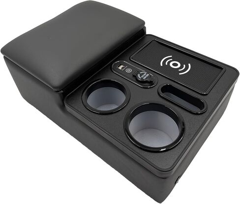 Car Armrest Box with Cup & Phone Holders, USB Port, Truck Center Console Organizer or Bench Seat Console (Beige) in Kuwait