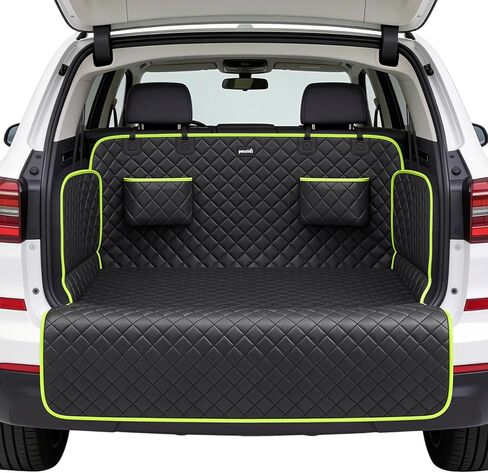 SUV Cargo Liner for Dogs, Upgraded Scratch-proof Leather 14.17" Heightened Side Flaps, 53.15" x40.55" Waterproof Non-Slip Trunk Liner with Bumper Flap, Universal Fit for SUVs Sedans Vans 3-Row SUV in Kuwait
