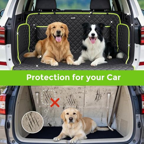SUV Cargo Liner for Dogs, Upgraded Scratch-proof Leather 14.17" Heightened Side Flaps, 53.15" x40.55" Waterproof Non-Slip Trunk Liner with Bumper Flap, Universal Fit for SUVs Sedans Vans 3-Row SUV in Kuwait