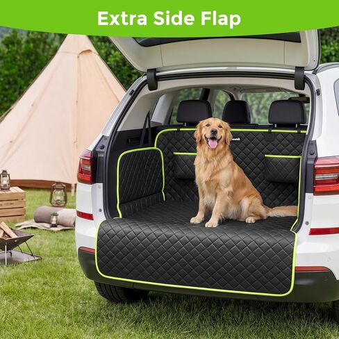 SUV Cargo Liner for Dogs, Upgraded Scratch-proof Leather 14.17" Heightened Side Flaps, 53.15" x40.55" Waterproof Non-Slip Trunk Liner with Bumper Flap, Universal Fit for SUVs Sedans Vans 3-Row SUV in Kuwait