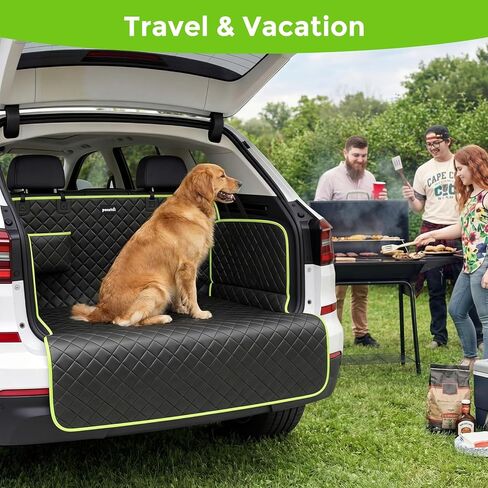 SUV Cargo Liner for Dogs, Upgraded Scratch-proof Leather 14.17" Heightened Side Flaps, 53.15" x40.55" Waterproof Non-Slip Trunk Liner with Bumper Flap, Universal Fit for SUVs Sedans Vans 3-Row SUV in Kuwait