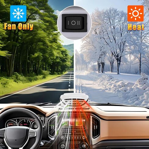 Auto Windshield Demister, DC12V Car Heater 120W Efficient Heating Portable Defroster Fan with Adjustable Angle for Winter, Fast Heating Alloy Heating Wire in Kuwait