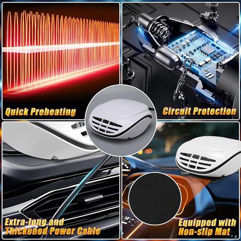 Auto Windshield Demister, DC12V Car Heater 120W Efficient Heating Portable Defroster Fan with Adjustable Angle for Winter, Fast Heating Alloy Heating Wire in Kuwait