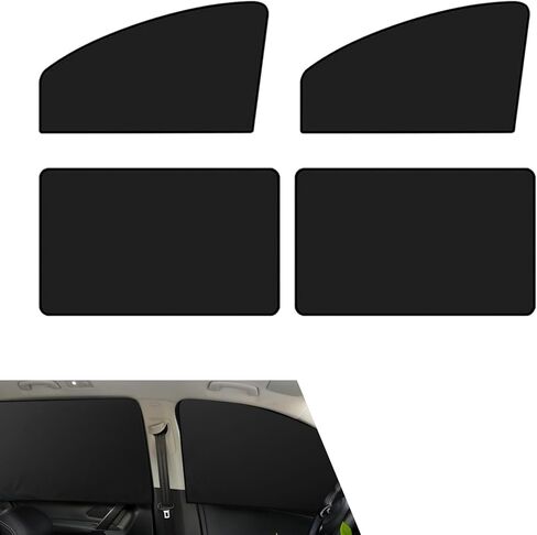 4Pack Magnetic Car Window Shades, Strong Light Blocking UV Protection Privacy Curtains, Universal Auto Interior Accessory, Essential for Baby Sleeping Camping Napping, Fit Most Car Windows (Black) in Kuwait