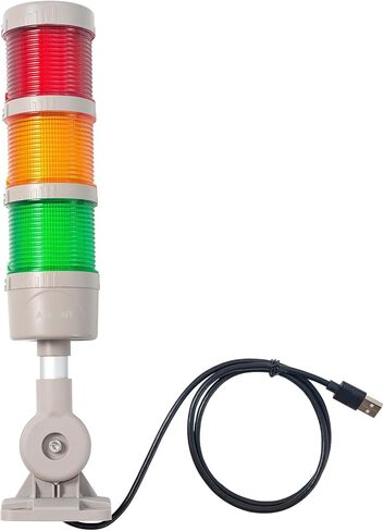 أضواء برج أندون LED بمكدس USB مع صفارة، وأضواء تحذير صناعية، وأضواء برج العمود (24VDC، 3 طبقات، مع صفارة) in Kuwait