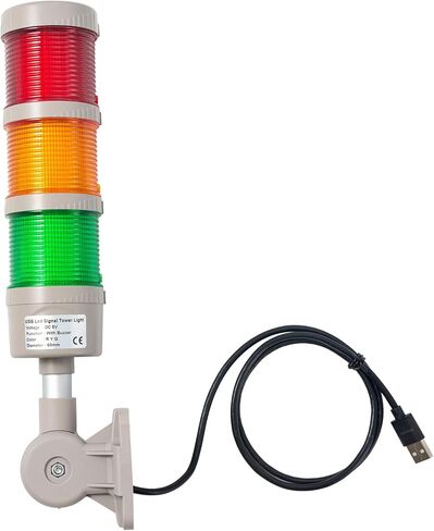 أضواء برج أندون LED بمكدس USB مع صفارة، وأضواء تحذير صناعية، وأضواء برج العمود (24VDC، 3 طبقات، مع صفارة) in Kuwait