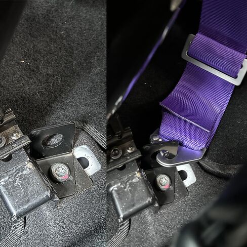4PCS Seat Belt Mounting L Bracket Kit 4/5/6 Point Racing Seatbelt L-Shaped Angle Hook Holder in Kuwait
