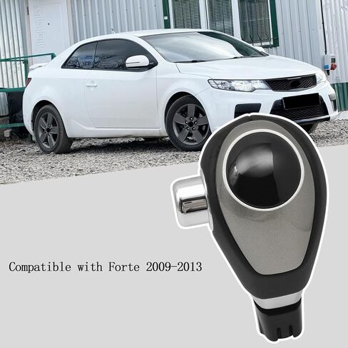 Compatible with Kia Forte 2009-2013 ABS Faux Leather Black Automatic Gear Shift Knob Lever Handle Replace in Kuwait