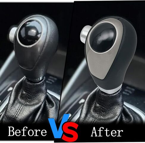 Compatible with Kia Forte 2009-2013 ABS Faux Leather Black Automatic Gear Shift Knob Lever Handle Replace in Kuwait