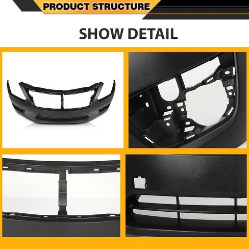 CNNELL Front Bumper Cover Fascia Compatible with Nissan Altima Base, S, SL, SV 2013-2015, Without License Plate Provision & Sensor Holes, with Tow Hook Hole & Fog Light Holes 620223TA0H, NI1000285 in Kuwait