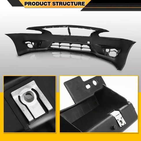 CNNELL Front Bumper Cover Fascia Compatible with Nissan Altima Base, S, SL, SV 2013-2015, Without License Plate Provision & Sensor Holes, with Tow Hook Hole & Fog Light Holes 620223TA0H, NI1000285 in Kuwait