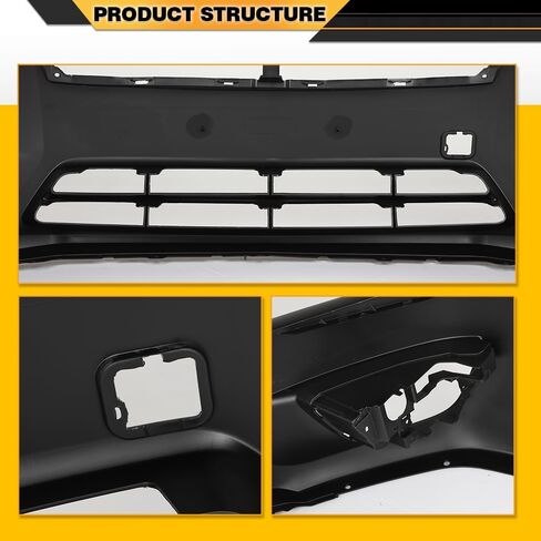 CNNELL Front Bumper Cover Fascia Compatible with Nissan Altima Base, S, SL, SV 2013-2015, Without License Plate Provision & Sensor Holes, with Tow Hook Hole & Fog Light Holes 620223TA0H, NI1000285 in Kuwait