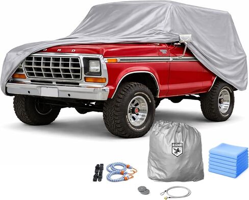 غطاء سيارة Ford Bronco للجيل السادس من 4 أبواب (2021-2026)، غطاء سيارة خارجي مقاوم للطقس للثلج والمطر والغبار، مبطن بالصوف، مناسب لجميع الأحوال الجوية، أفضل من الماء، ضمان لمدة 10 سنوات in Kuwait
