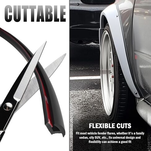33Ft Car Fender Flare Rubber Seal,T-Style Car Fender Flare Rubber Edge Trim for Filling Gaps & Reducing Vibration,Self-Adhesive Rubbers Strip for Automotive Fenders Flares in Kuwait