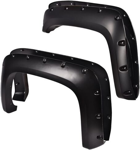 PIT66 Fender Flares متوافقة مع Chevy Silverado 1500 2014-2018، Fit Silverado 2500HD 3500HD 2015-2019 (تناسب الطرز فقط مع السرير الجانبي. ليس للطرز المزدوجة) 4 قطع in Kuwait