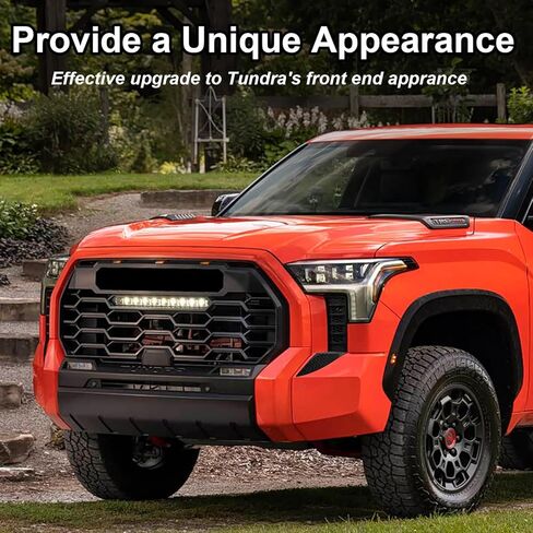 ديكورات رقعة الشبكة الأمامية للمصابيح الأمامية متوافقة مع ملحقات 2026 2025 2024 2023 2022 Toyota Tundra تضيف مظهرًا فريدًا من بلاستيك ABS (استخدم الأشرطة على الوجهين للتثبيت) in Kuwait