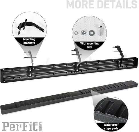 6" Running Boards Compatible with 2015-2026 Ford F-150 Super Crew Cab and 2017-2026 Ford F250 F350 Super Duty Crew Cab - Side Step Rails Nerf Bars (Aluminum Alloy, for Vehicles with 4 Full Size Doors) in Kuwait