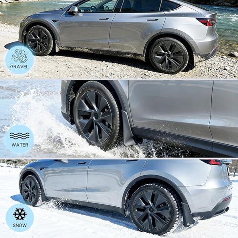 اللوحات الطينية من Tesla Model Y Juniper 2025-2026 واقيات الرذاذ المرنة TPE [مقاومة للتشقق، بدون حفر] اللوحات الطينية من Tesla Model Y Juniper Accessories 2026 (مجموعة من 4) in Kuwait
