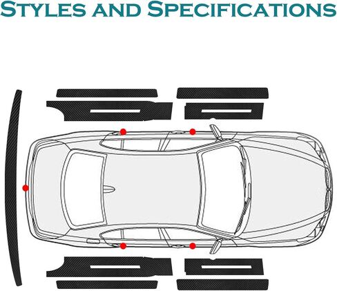 واقي عتبة باب السيارة 9 قطع من Bilisin متوافق مع Toyota Sienna 3th Gen 2021-2023، ملحقات حماية عتبة باب السيارة من ألياف الكربون (مع فتحات إضاءة مثقوبة مسبقًا) in Kuwait
