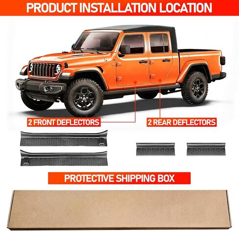 واقيات عتبة الباب متوافقة مع Jeep Wrangler JL & Gladiator JT 2018-2026 4 أبواب، واقيات دخول سوداء شديدة التحمل لملحقات Wrangler Gladiator، لوحات حماية عتبة الباب مضادة للانزلاق (4 عبوات) in Kuwait