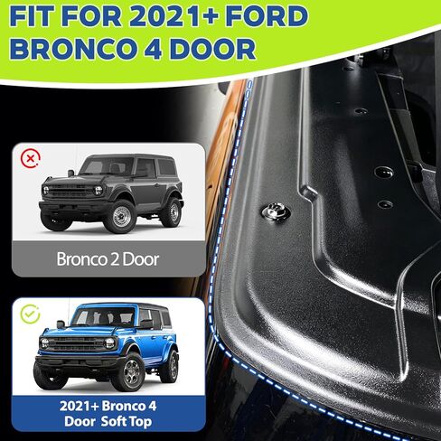 درع واقي لحوض الجسم الخلفي متوافق مع Ford Bronco 2021-2026، واقي غطاء جانبي لرف البضائع لملحقات برونكو 4 أبواب، استبدال الغطاء الجانبي لرف البضائع الخلفي (ليس رياضيًا) in Kuwait
