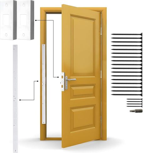 طقم تعزيز الباب الصغير من 3 قطع من Door Armor - لوحة أمان لإطار الباب والإطار للحماية ضد الركل، جهاز أمان للباب الأمامي، لوحة تقوية Deadbolt، صنع في الولايات المتحدة الأمريكية (برونزي قديم) in Kuwait