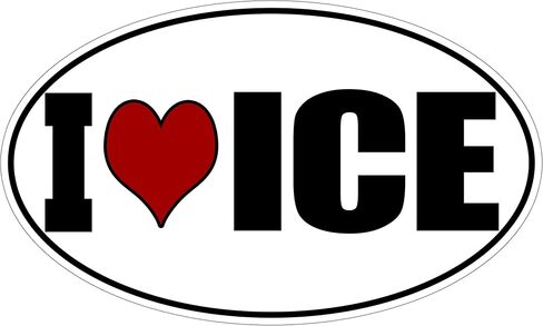 USA I Love ICE Bumper Sticker Car Decal Gift Patriotic American United States Patriotic Oval Support Immigration Customs Enforcement in Kuwait