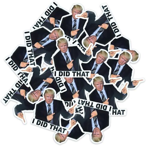 50 Pcs I Did That Trump 3" Funny Sticker, PVC Waterproof, UV Light Proof Sticker for Gas Pump, Laptop, Flask, Bottle (Trump Large 50Pcs) in Kuwait