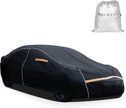 Car Cover Waterproof All Weather,6 Layers Car Covers for Automobiles, Full Exterior Cover with Zipper, Outdoor Car Cover Sun UV Rain Snow Wind Protection, Fit for 185"(185*70*59 inch)Sedan in Kuwait
