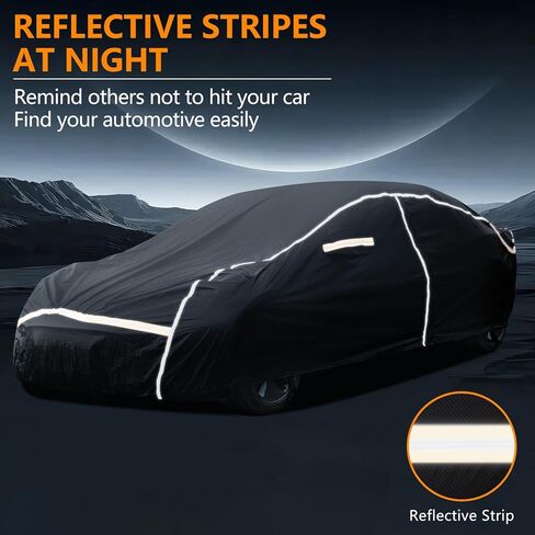 Car Cover Waterproof All Weather,6 Layers Car Covers for Automobiles, Full Exterior Cover with Zipper, Outdoor Car Cover Sun UV Rain Snow Wind Protection, Fit for 185"(185*70*59 inch)Sedan in Kuwait