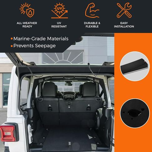 عاكس المطر للنافذة الخلفية لسيارة Jeep Wrangler JL 2018-2026 & JK 2011-2017، واقي مزراب النافذة الخلفية الصلبة، شريط محول المياه لغطاء الخندق لملحقات رانجلر 2/4 باب in Kuwait