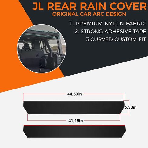 عاكس المطر للنافذة الخلفية لسيارة Jeep Wrangler JL 2018-2026 & JK 2011-2017، واقي مزراب النافذة الخلفية الصلبة، شريط محول المياه لغطاء الخندق لملحقات رانجلر 2/4 باب in Kuwait
