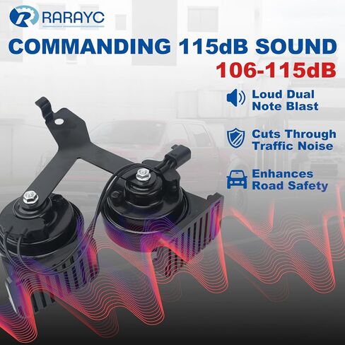 Horn Assembly with Bracket Compatible with 2009-2014 Ford F150, Direct OEM Replacement 9L3Z-13832-A, 115dB Loud Dual Note F150 Horn, IP67 Waterproof 12V in Kuwait