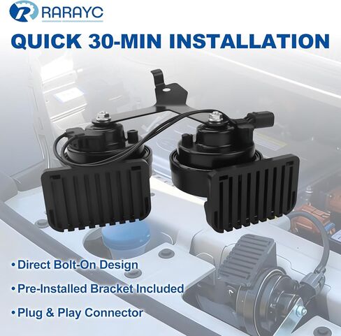 Horn Assembly with Bracket Compatible with 2009-2014 Ford F150, Direct OEM Replacement 9L3Z-13832-A, 115dB Loud Dual Note F150 Horn, IP67 Waterproof 12V in Kuwait