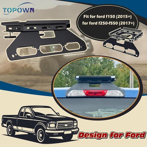 حامل كابينة TOPOWN بدون حفر لـ Starlink Mini لـ Ford F150 (2015+)، حامل معدني لـ Starlink Mini لـ F250-F550 (2017+)، حامل شاحنة لجسم الألومنيوم (براءة الاختراع الأمريكية 30/008,384) in Kuwait
