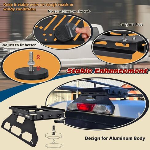 حامل كابينة TOPOWN بدون حفر لـ Starlink Mini لـ Ford F150 (2015+)، حامل معدني لـ Starlink Mini لـ F250-F550 (2017+)، حامل شاحنة لجسم الألومنيوم (براءة الاختراع الأمريكية 30/008,384) in Kuwait
