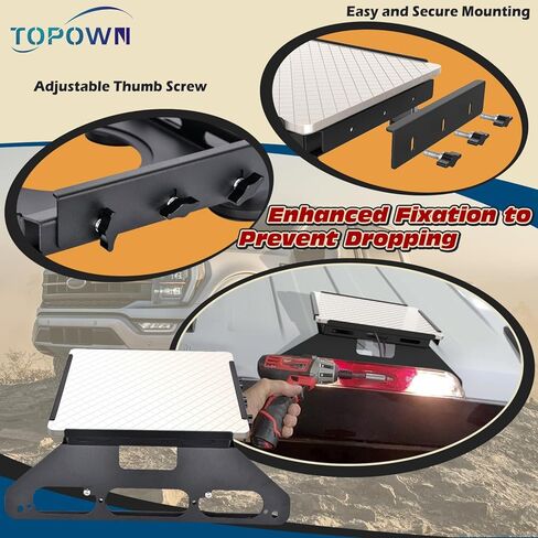 حامل كابينة TOPOWN بدون حفر لـ Starlink Mini لـ Ford F150 (2015+)، حامل معدني لـ Starlink Mini لـ F250-F550 (2017+)، حامل شاحنة لجسم الألومنيوم (براءة الاختراع الأمريكية 30/008,384) in Kuwait