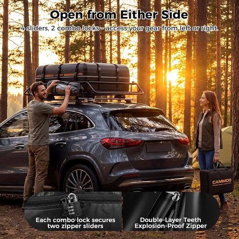 CAMMOO 54"x34" Roof Rack Basket, Removable Fairing & Support Bars for Kayaks/Long Gear, 15 Cu.Ft Waterproof Soft Bag+Lock+Net+Strap–200Lbs Capacity Rooftop Cargo Carrier for SUV Truck Camping in Kuwait