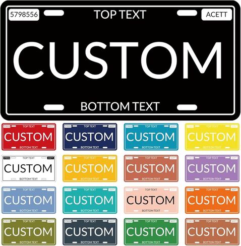 Custom License Plate for Front of Car, Personalized Number Plate Customized Your Text Image Photo Logo, Suitable for Door Plate Bar Cafe Car Decor Tags (6X12 Inch) in Kuwait