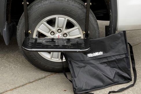 HitchMate Heininger TireStep – Adjustable Step for SUVs, RVs & Trucks, Fits Tires Up to 12.5" Wide, 22"x10" Platform, 400 lb Capacity, Folds Flat, Storage Bag Included, Easy Roof & Engine Access in Kuwait