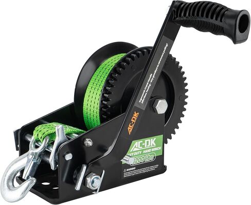 3500lbs Heavy Duty Boat Trailer Winch with 32FT Strap，2-Way Ratchet 4:1/8:1 Gear Trailer Winch，Portable Hand Crank Winch for Boat, Truck, Trailer, RV, ATV, Jet Ski in Kuwait