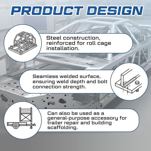 LEIFIDE 12 Pcs Roll Cage Floor Plate 6 x 6 x 1/8" Steel Plate for Workshops, Trailers, Racetracks and Industrial Use in Kuwait