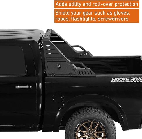 Hooke Road Full-Size Truck Roll Bar w/Lights and Storage for Ram 1500, Ford F150 & Raptor, Chevy Silverado 1500 (Exclude ZR2), Toyota Tundra, GMC Sierra 1500, 22.6" High Adjustable Chase Rack in Saudi Arabia