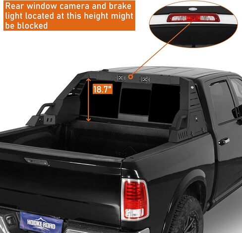 Hooke Road Full-Size Truck Roll Bar w/Lights and Storage for Ram 1500, Ford F150 & Raptor, Chevy Silverado 1500 (Exclude ZR2), Toyota Tundra, GMC Sierra 1500, 22.6" High Adjustable Chase Rack in Saudi Arabia
