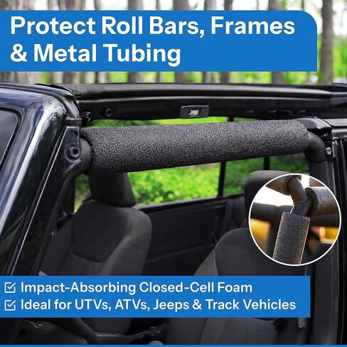 3 Foot Black Roll Bar Padding 4 Pack - fire Retardant in Kuwait